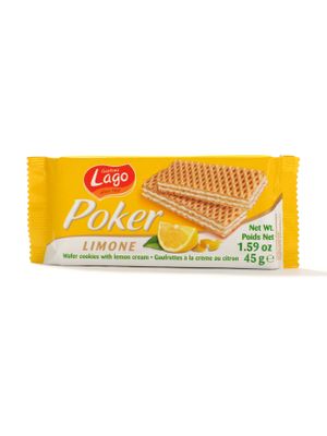 Вафли Gastone Lago Poker с лимонной начинкой, 45 г * 20 шт